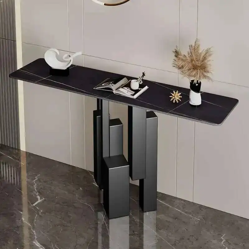 

Vertical Corner Room Black Console Living Table Modern Design Table Garden Nordic Tisch Wohnzimer Entrance Hall Furniture