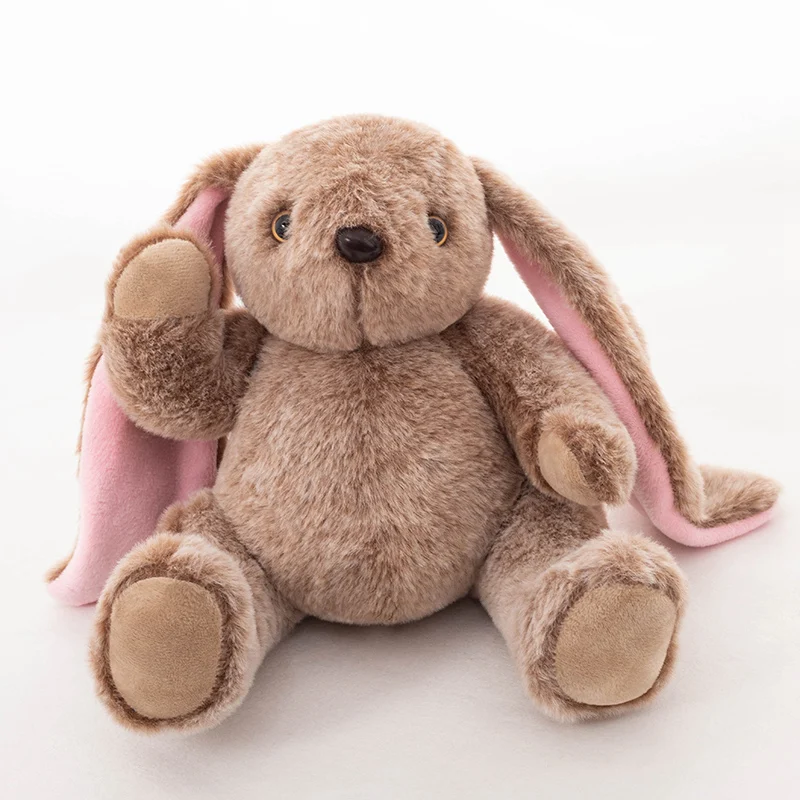 Kawaii สีน้ําตาลกระต่ายตุ๊กตาของเล่นตุ๊กตาสัตว์การ์ตูนกระต่ายตุ๊กตา Babys Appease หมอนสําหรับสาวของขวัญวันเกิดตกแต่งบ้าน