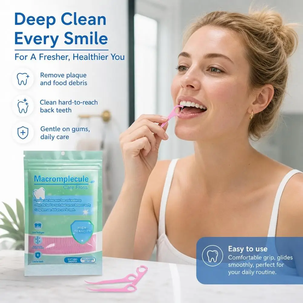 300-Count Floss Picks Pack Disposable Dental Floss Picks Oral Care Deep Cleaning Toothpick to Remove Plaque and Food Residue