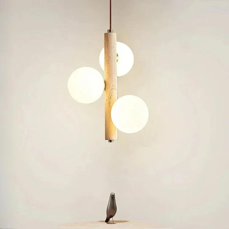 

Cream Style Led Pendant Lamp Bedroom Bedside Chandelier Bubble Ball Magic Bean Pearl Retro Restaurant Long Lighting Fixtures