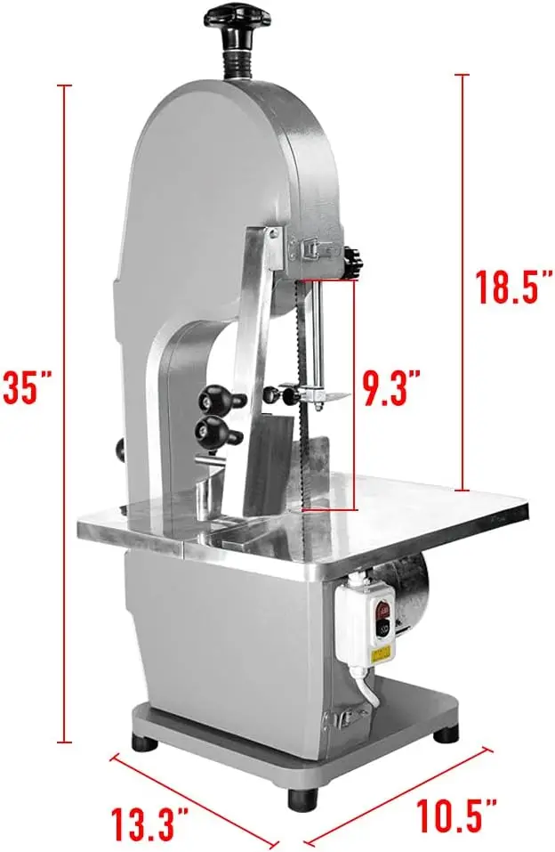 Commercial Meat Bone Saw Machine 110V 850W Meat Cutting Bandsaw Machine Electric Frozen Meat Cutter Bone Bandsaw Slicer