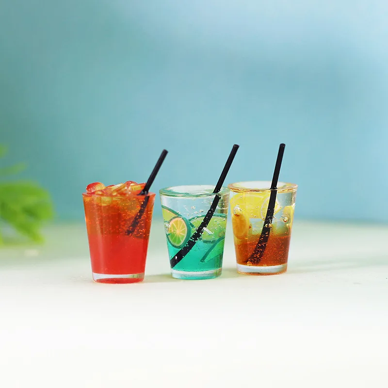 Miniatur Spielzeug Figuren OB11 Puppenhaus Zubehör Sommer Mini Obst Tee Trinken Modell Simulation Harz Micro-szene Dekoration