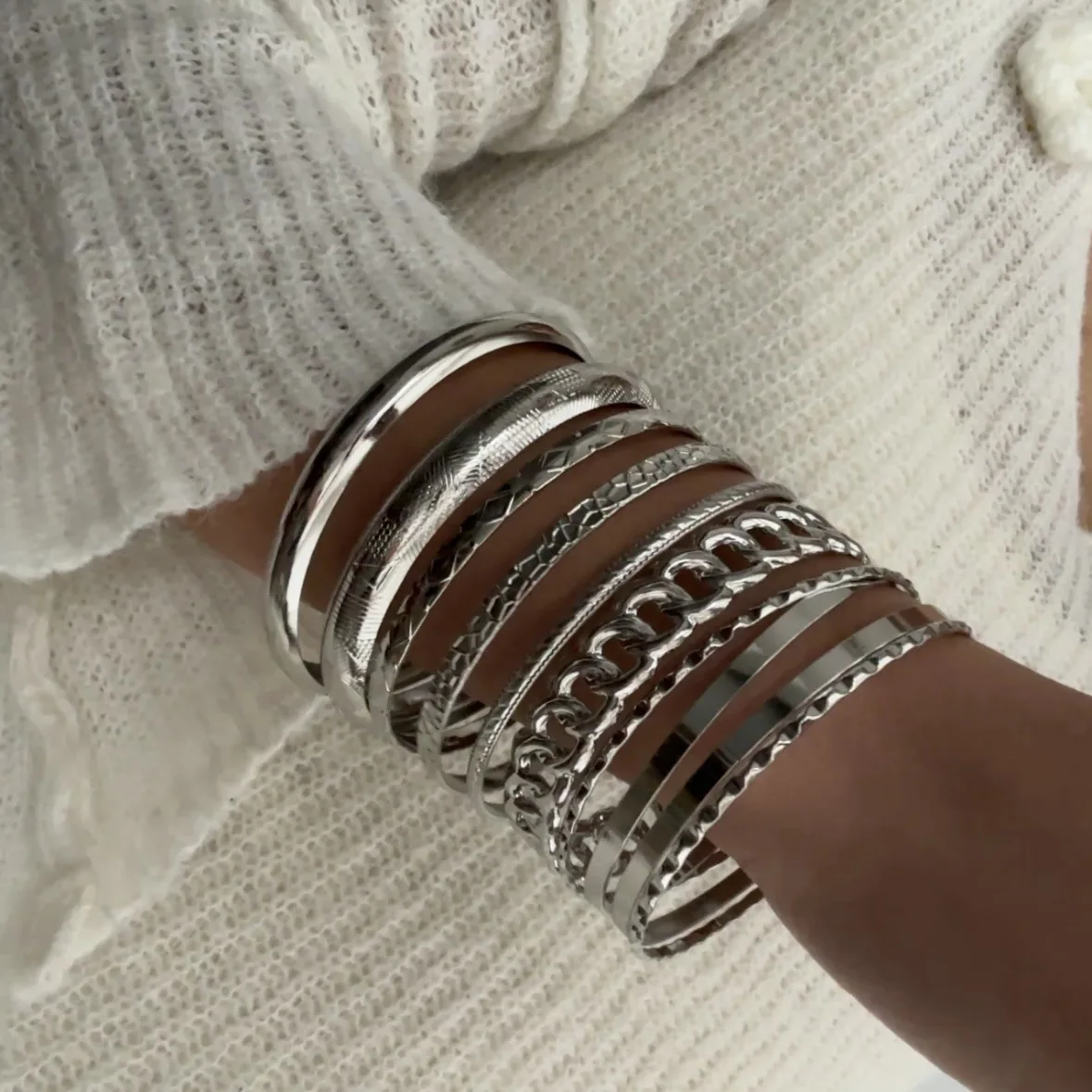 10-Piece Punk Multilayer Bracelet Set 2