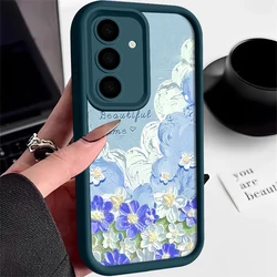 Painting Flower Case For Samsung Galaxy S24 S25 S26 S23 S22 S21 Ultra S20 FE A17 A37 A57 A15 A35 A16 A36 A54 A55 A56 5G Cover