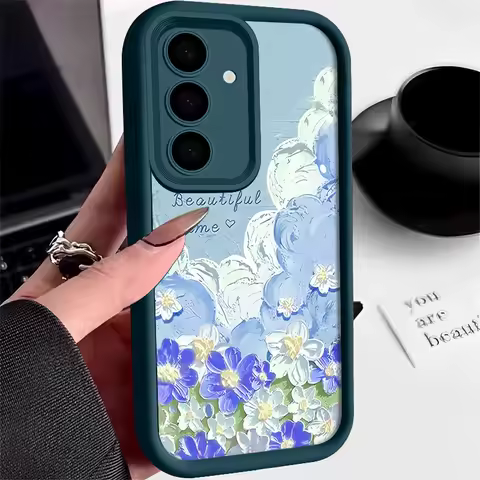 Shockproof Painting Flower Case For Samsung Galaxy S24 S23 S22 S21 Ultra S20 FE A14 A34 A15 A35 A52 A53 A54 A55 5G A56 S25 Cover
