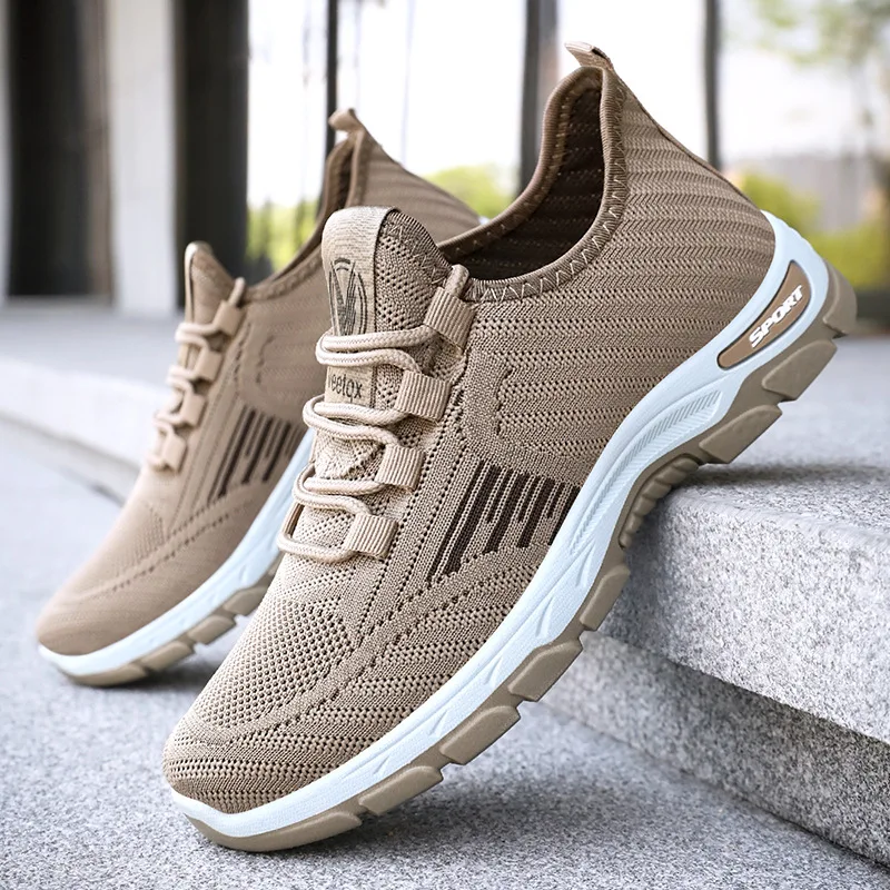 

Men's Tennis Casual Shoes Breathable Mesh Flying Mesh Running Shoes Hiking Sneakers Outdoor Male Lace Up Sport Shoes
