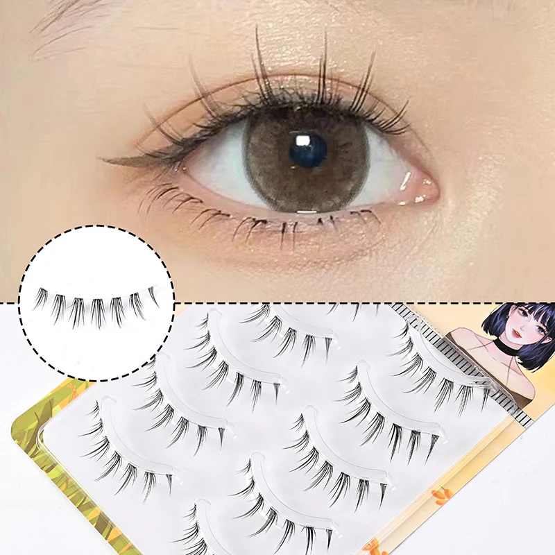 Korean False Eyelashes Korean Bride Makeup Fairy Hair Natural Comic Girl Group Simulation Full Strip Lashes