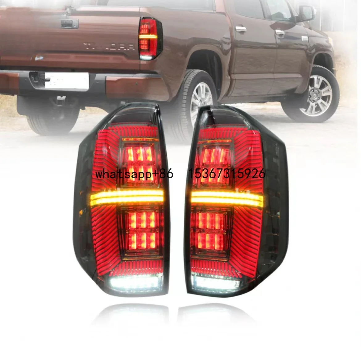 MRD for Toyota Tundra 2014-2021 Led Refit Tail Light Stop Light in Smokey with Brake Signal and Reversing