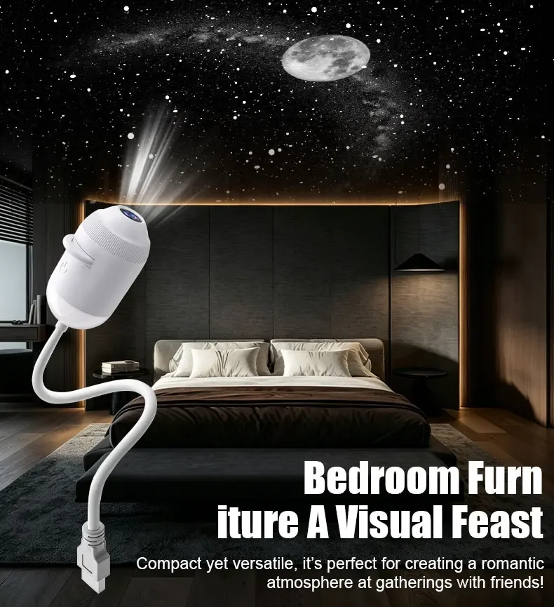 Explosives USB-Sternenhimmel-Projektionslicht für Autoinnenraum, Zuhause, Schlafzimmer, Nachtlicht, Romantisches Galaxie-Atmosphärenlicht – Detail 10