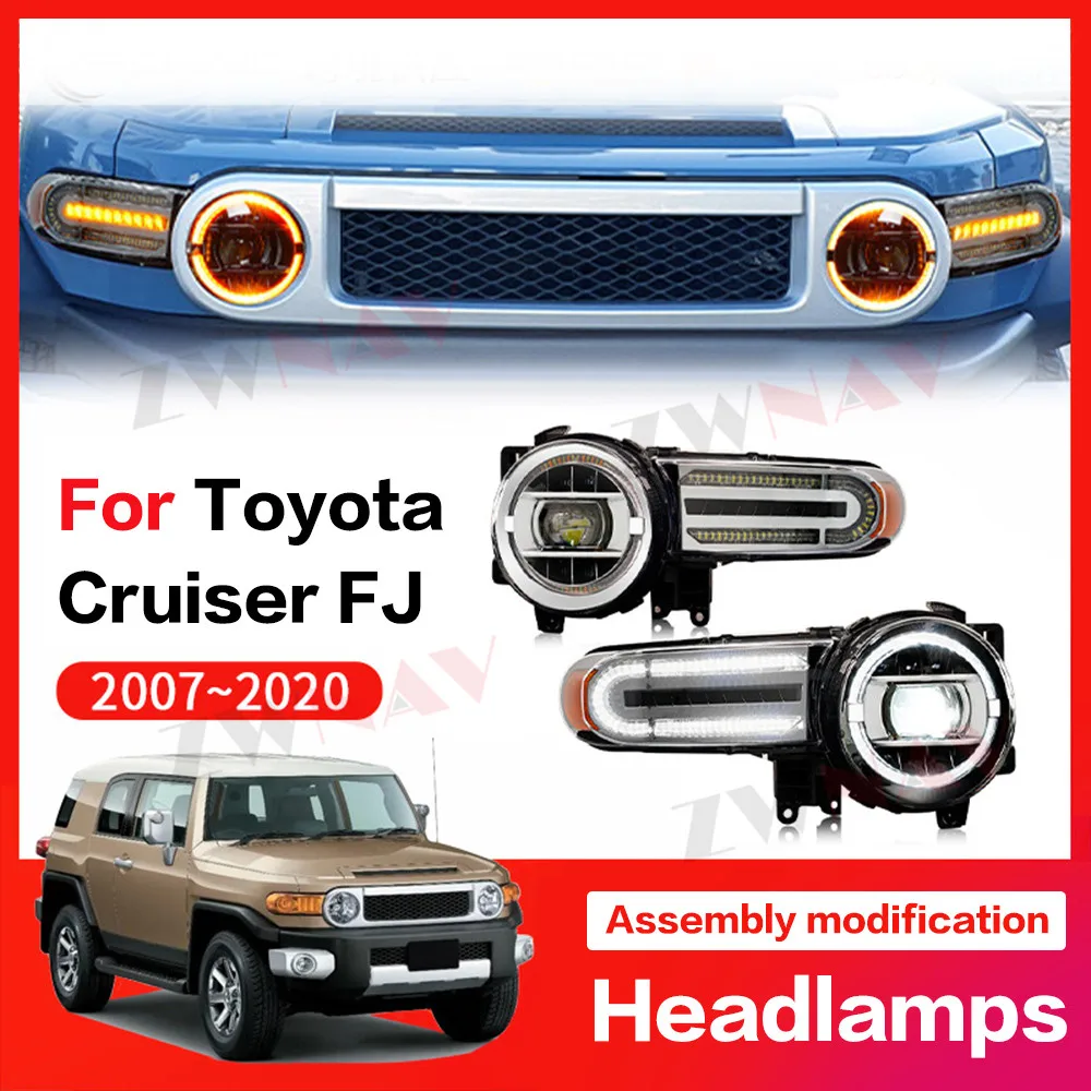 

For Toyota FJ Land Cruiser 2007-2020 Car Front Headlight Assembly HeadLamp Styling Dynamic Turn Signal Lens Car Accessories