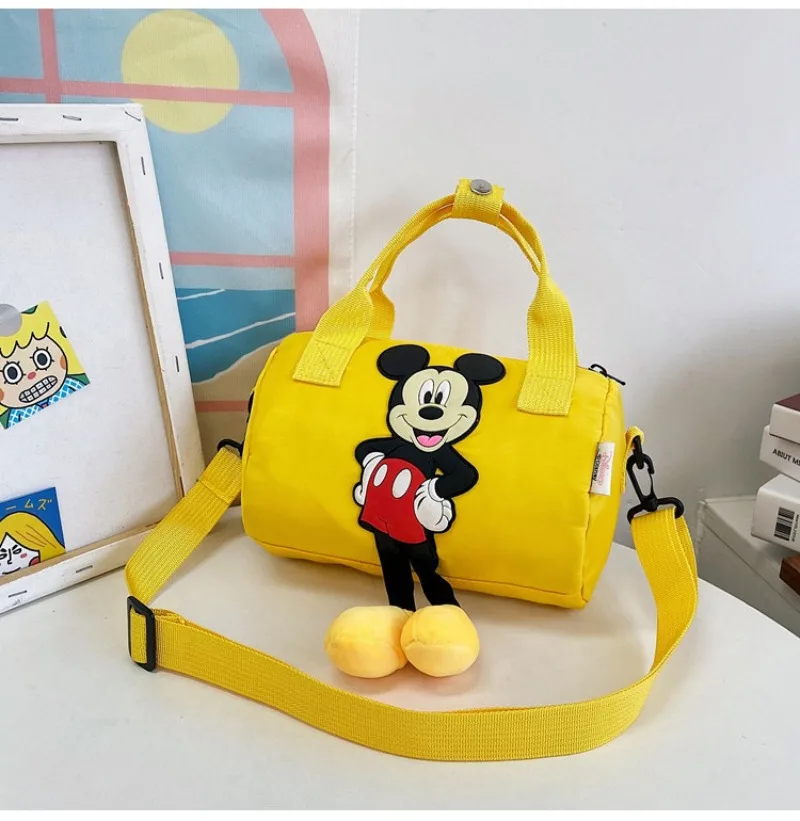 Disney Cartoon Cute Girls Mickey Mouse Pattern Bowling Bag Fashion Handheld Shoulder Crossbody Bag