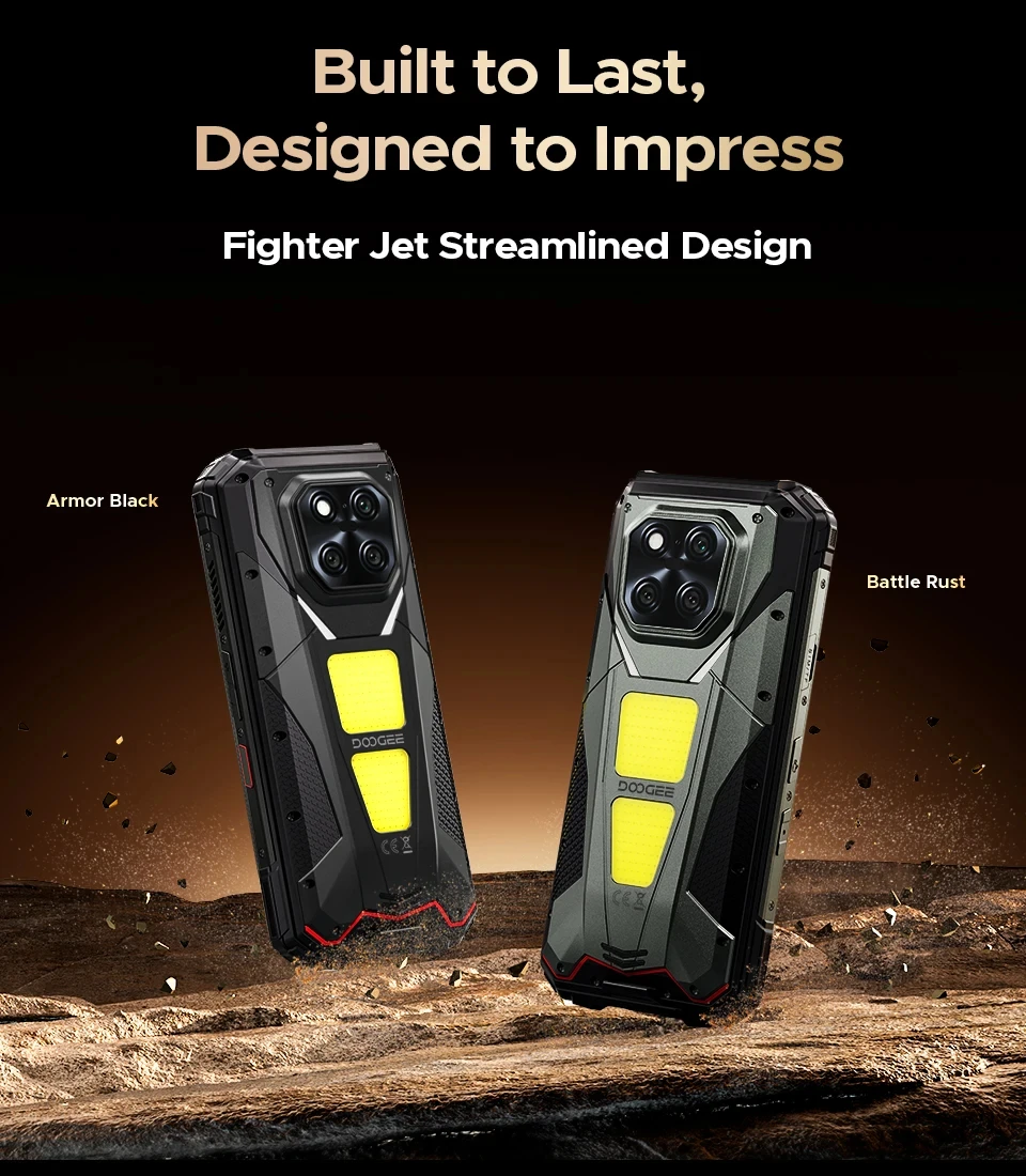 DOOGEE V Max Play Projector Rugged Phone 16GB+512GB 20500mAh 200MP Smartphon 5G 6.78" Display Dual Camping Lights Android 15 NFC
