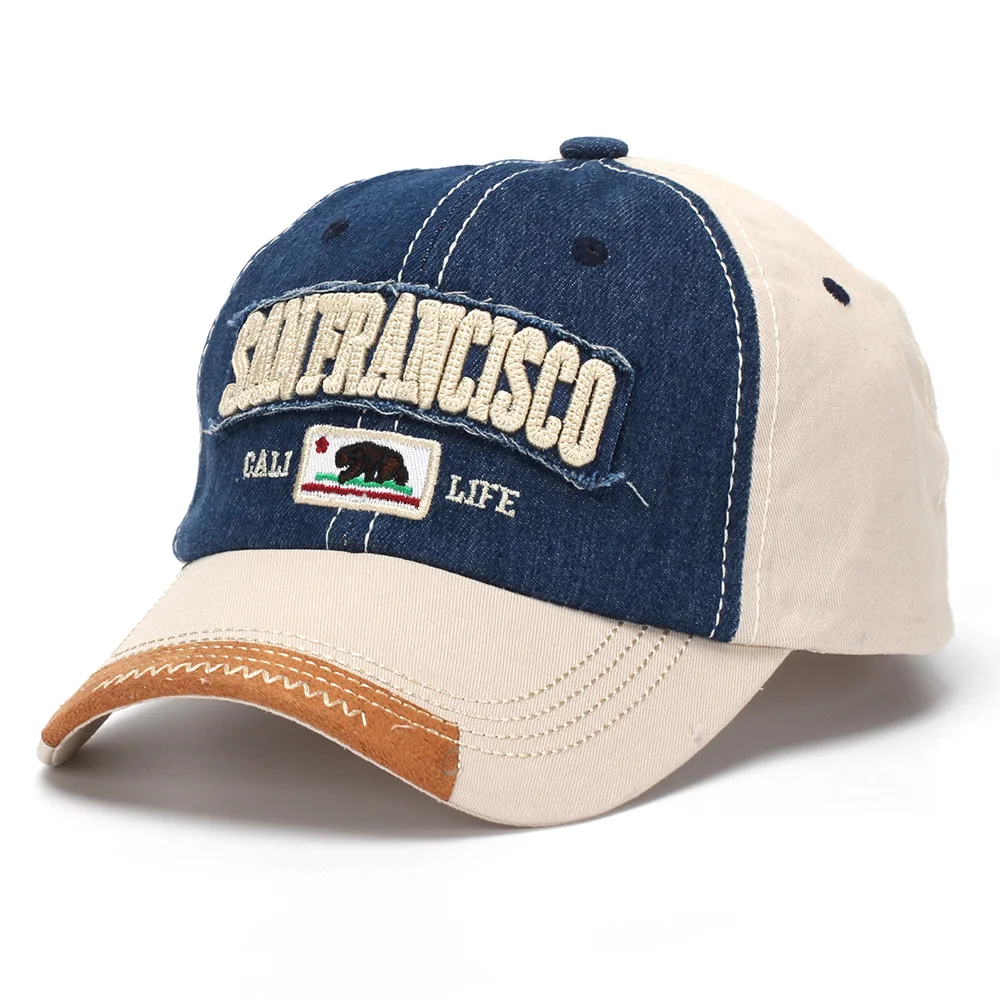 West Coast Style Bear Embroidery Baseball Cap, Suede Fabric with Textured Edges, Lettering Suitable for Both Men and Women