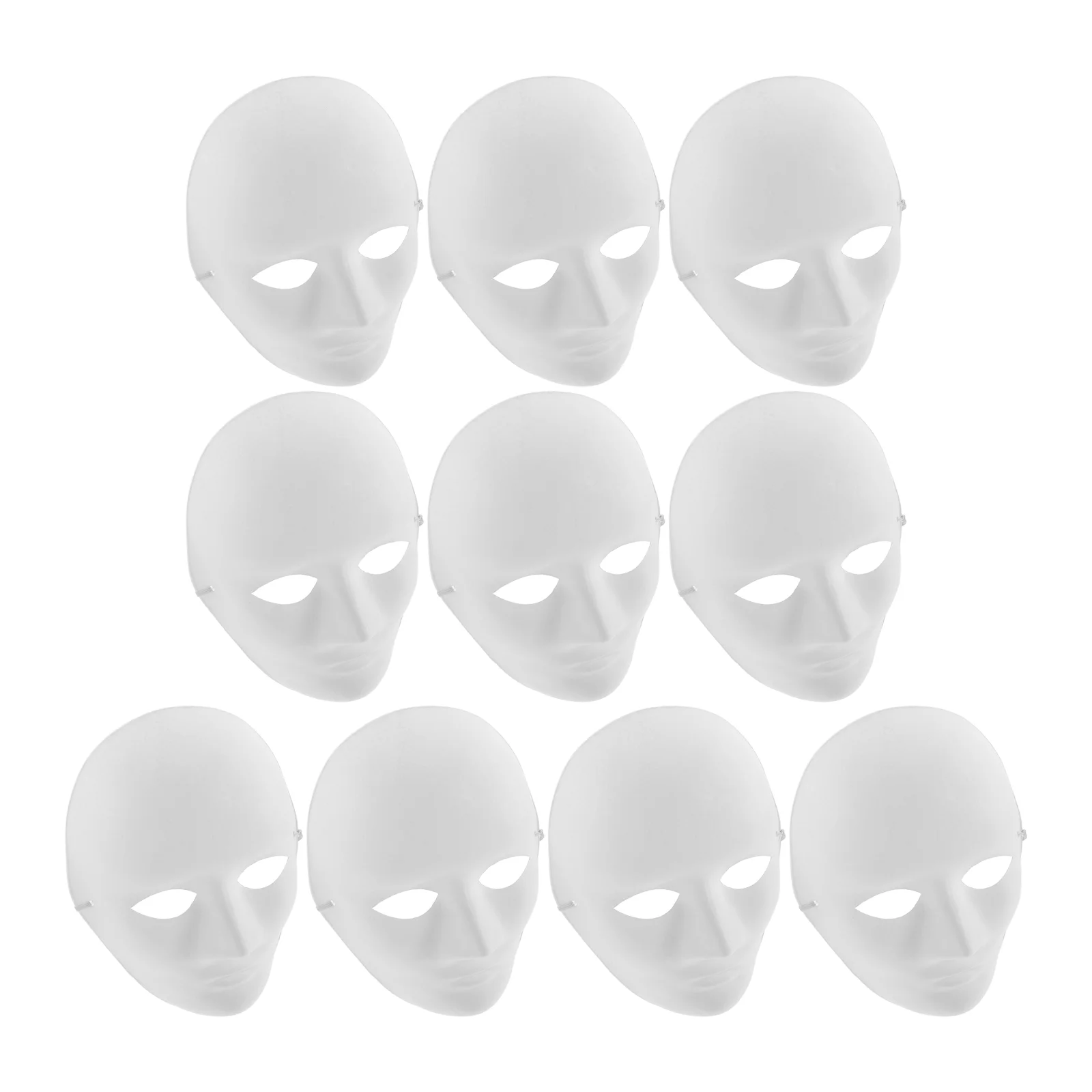 10pcs Full Face Halloween Costumes DIY Blank Painting Mask Halloween Hip-Hop Dance Ghost Cosplay Fancy Dress Masquerade Party Ma