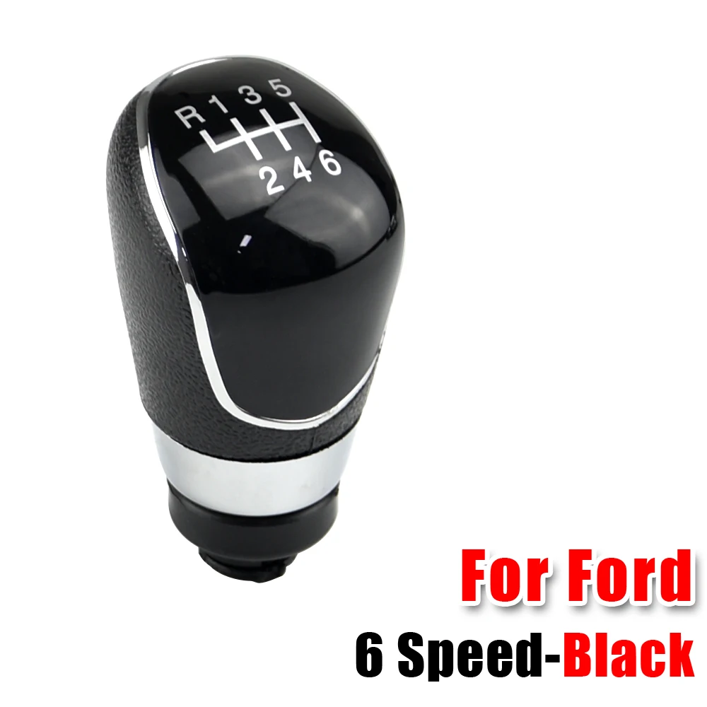 Gear Shifter Knob Lever Manual 5 6 Speed For Ford Focus 2 MK2 FL C-MAX 2006-2011MK3 MK4 MK7 Galaxy With Leather Dustproof Cover