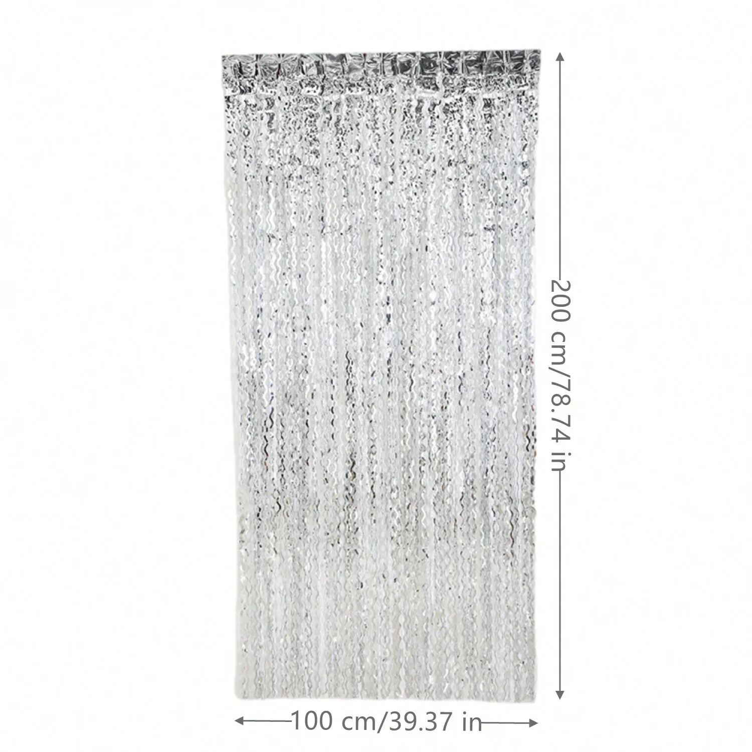 3.2*6.6 ft Wavy Tinsel Foil Fringe Curtain Photo Booth Props for Mermaid Birthday Under The Sea Party Decorations