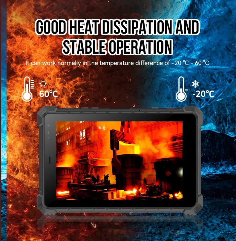 Cenava A80ST 8 Inch Android 10 Rugged Tablet Ip68 Ka Ma Certified 1000Nit With Nfc 13.56Mhz Industrial Fingerprint