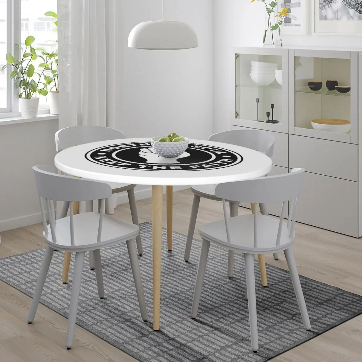 Northern Soul Keep The Fait Waterproof Round Tablecloth Oilproof Table Cloth for Kitchen Events Dining Table Cover