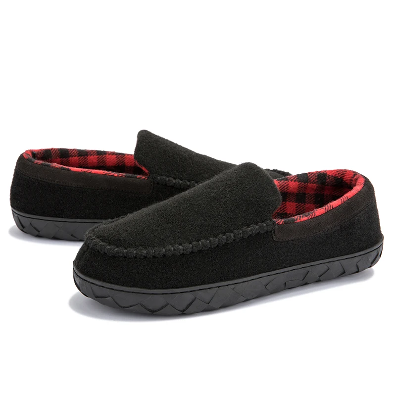 Men Cotton Slippers Microsuede Moccasins Shoes for Men Slip-On Flat Shoes with Memory Foam Sole Indoor Outdoor Casual Loafers