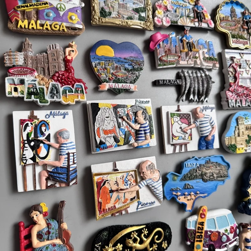 Malaga Ibiza Spain Magnetic Sticker Spanish Tourist Refrigerator Sticker Collection Souvenir Refrigerator Decoration Gifts