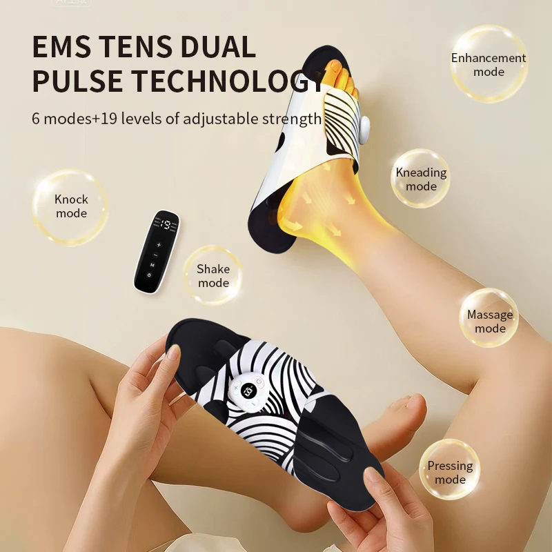 

Беспроводной электрический массажер для ног, комфортный релаксационный домашний массажер, обувь