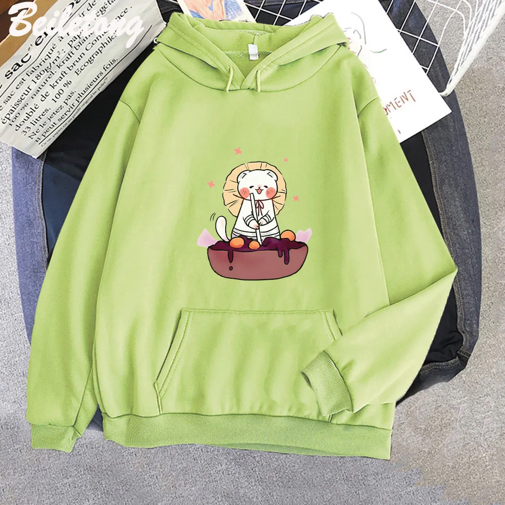 Tian guan ci fu kawaii impressão hoodie engraçado tgcf hualian furão cozinheiro gráfico hoodies mulher bonito oversize manga longa camisolas