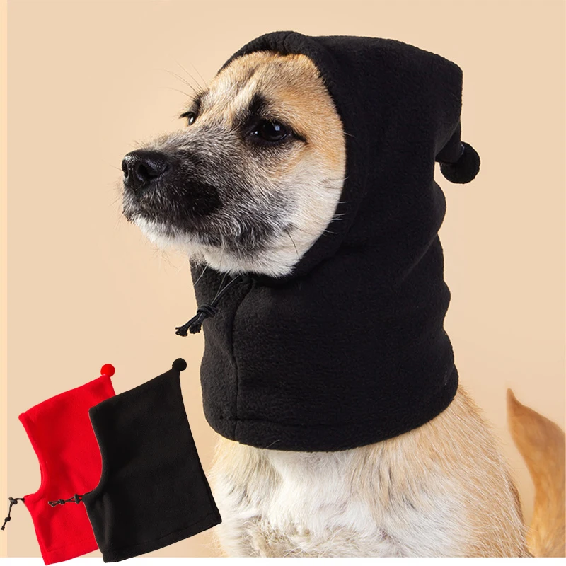 New Dog Hat Winter Warm Pet Cap Solid Color Dog Hat Drawstring Adjustment Casual Pet Headgear Cute headwear