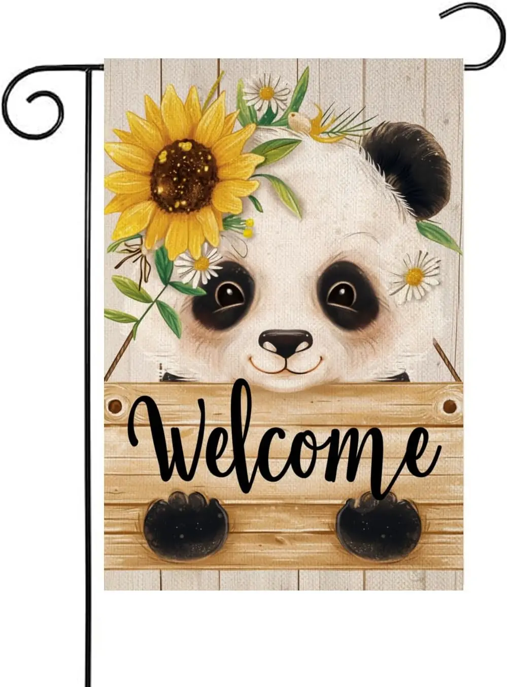 Welcome Panda Garden Flag Double Sided 12 x 18 Inch Summer Sunflower Daisy Yard Lawn Outside Farmhouse Outdoor Home Decorati SSL