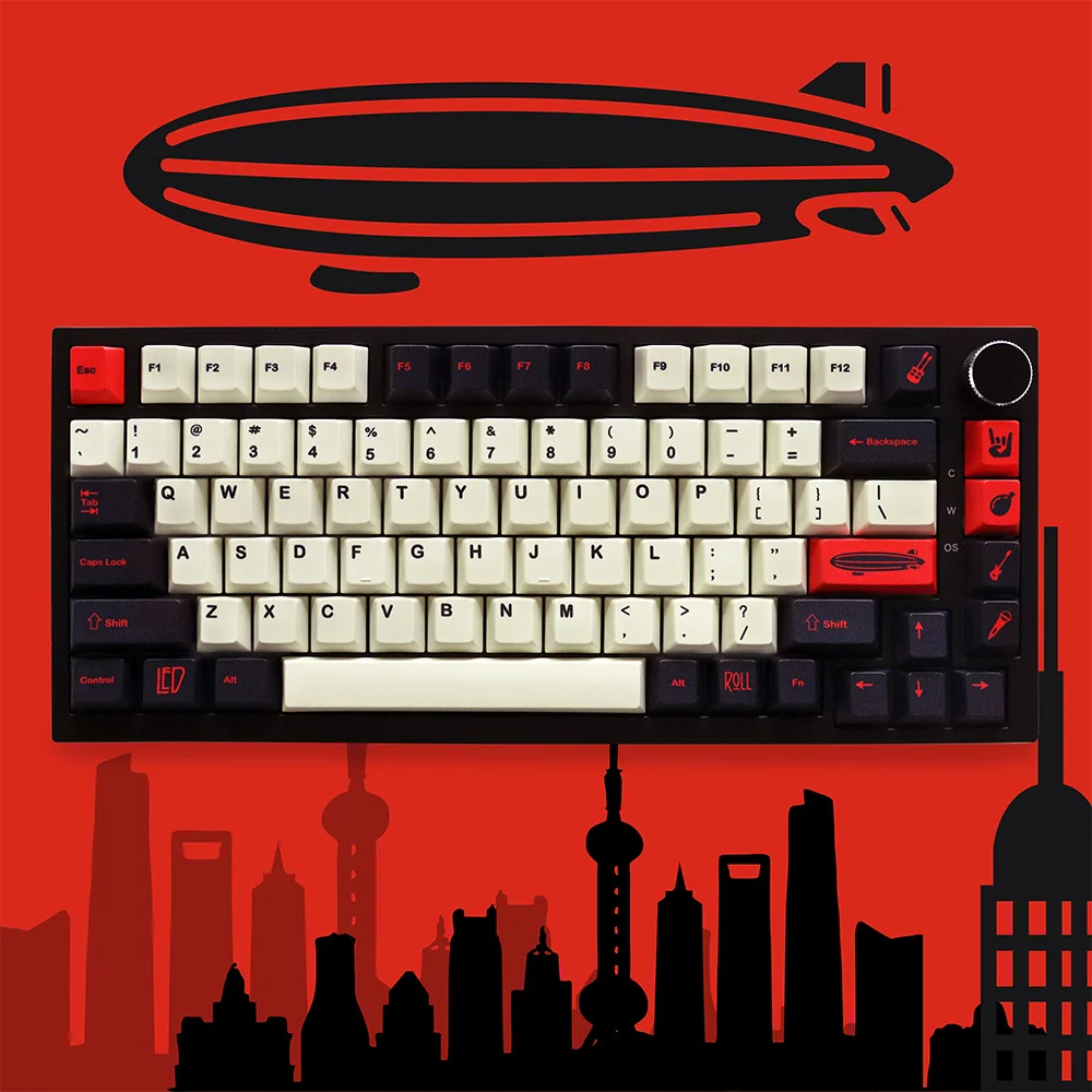 

GMK CYL Led Zep Keycaps Sublimation Pbt 130 Keys Cherry Profile Keycaps for 61/64/68/87/104/108 Mx Switch Mechanical Keyboard