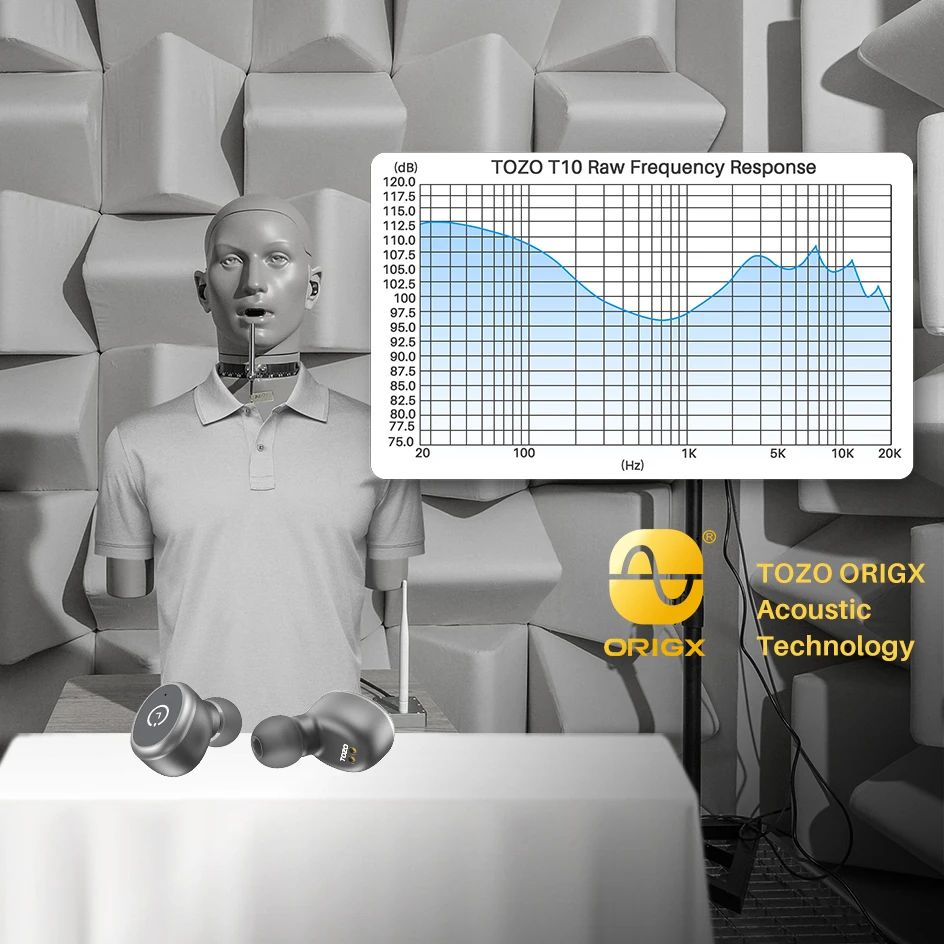 Tozo T10 Bluetooth 5.3 Oortelefoon, Draadloze Oordopjes Met Grote Bas, IPX8 Waterdicht, 45H Speeltijd, ingebouwde Microfoon Voor Sport