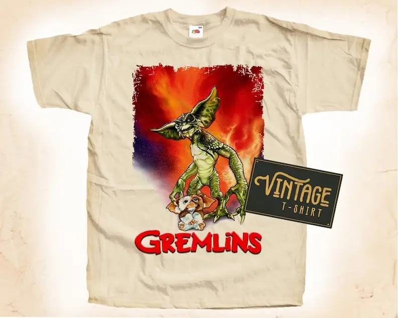 

Gremlins V2 T shirt Tee Natural Vintage Cotton Movie Poster All Sizes