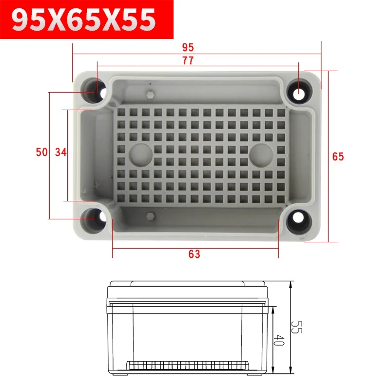 Wasserdichte Kunststoff-Gehäusebox Elektronisches IP67-Projektgehäuse Elektrische Projektbox ABS Outdoor-Anschlussbox Gehäuse