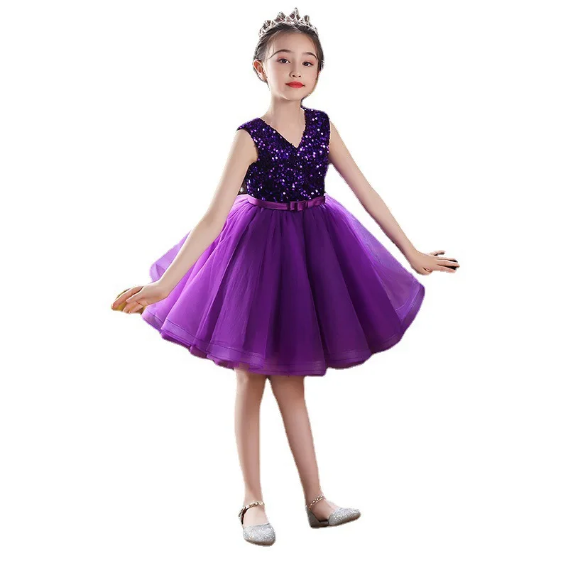 Children Dress Blue Dress Girl Dresses for Elegant Party Girls Dresses on Offer Liquidation Baby Kid 8 Years Prom Luxury Gala