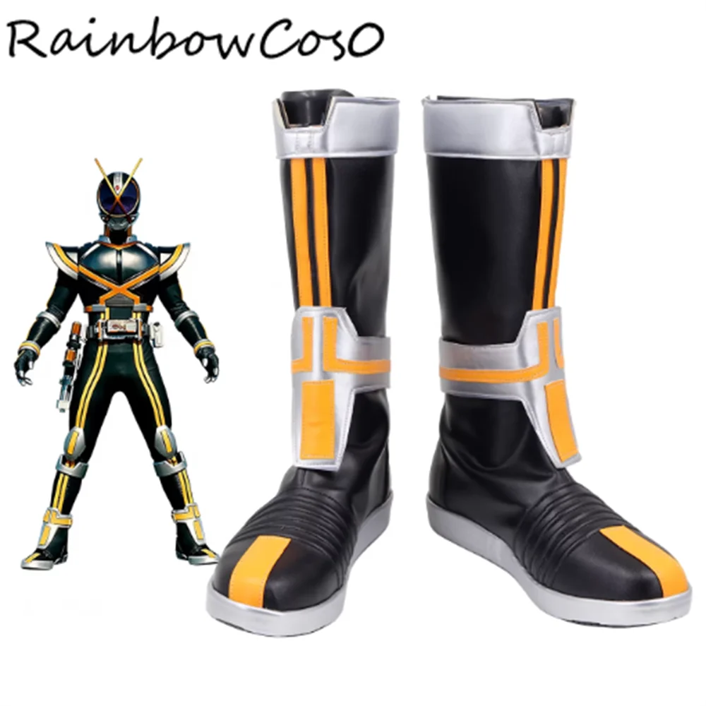 

Обувь для косплея Masked Rider Kaixa, ботинки для игр, аниме, Хэллоуина, Рождества, RainbowCos0 W5644