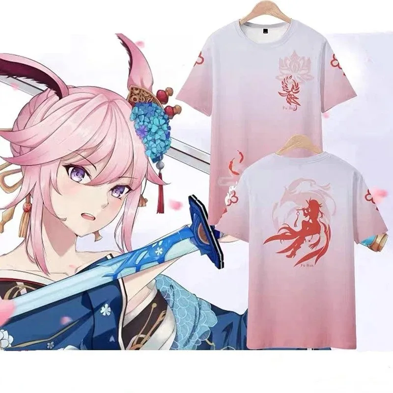 

Honkai impact 3d t-shirts anime cosplay men women t-shirts tops o-neck short sleeve popular harajuku t-shirts shirt plus size