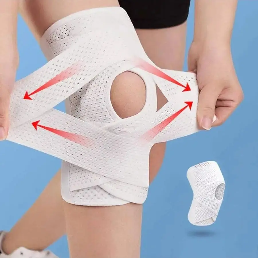 1 Stück Sport-Knieschoner für Männer und Frauen, Kompressions-Elastische Verstellbare Kniebandage, Atmungsaktiver Gelenkschutz für Fitness