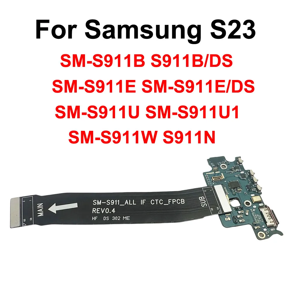 GEFENSI Charging Port Dock Board For Samsung Galaxy S23 SM-S911B S911U S911E/DS S911 Fast Charger Motherboard Connect USB Flex C