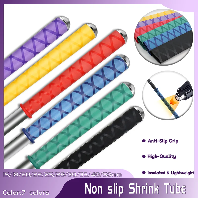 

Dia 15/18/20/22/25/28/30/35/40/50mm Waterproof Anti-Slip Fishing Rod Wrap 1m/pcs 1/3/5P Double Colors Non Slip Heat Shrink Tube