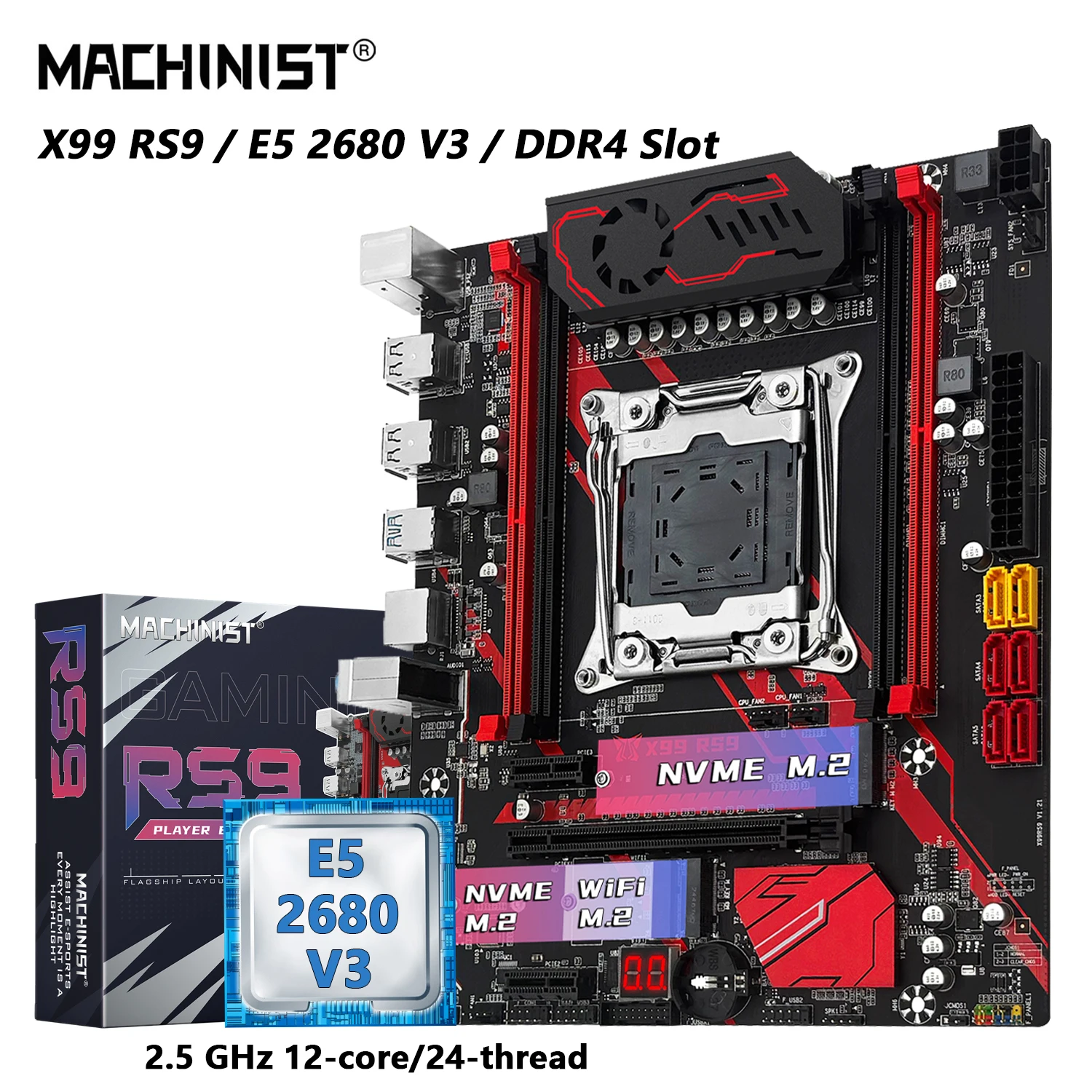 MACHINIST X99 RS9 Motherboard, Optional Kit set LGA 2011-3 Intel