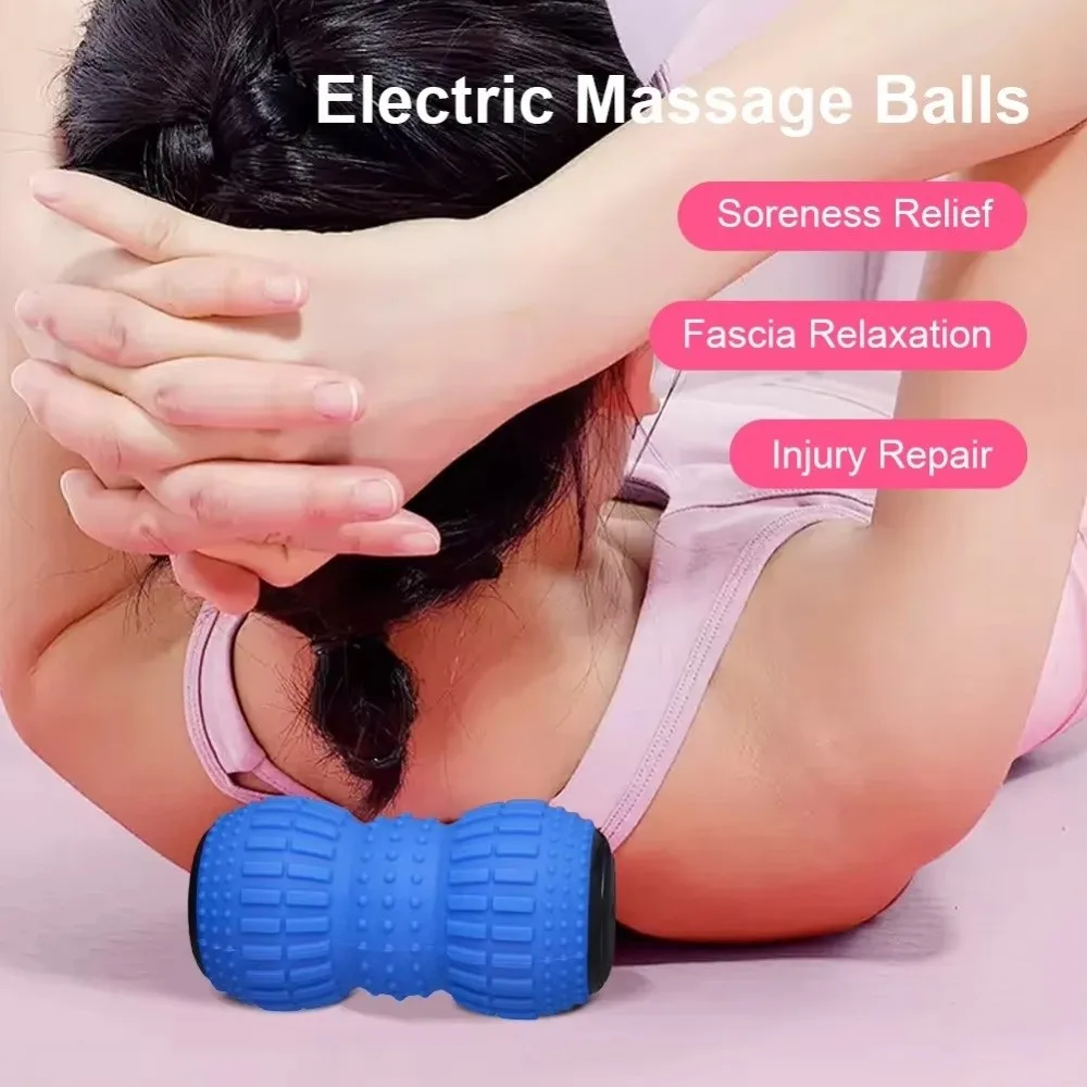 

Силиконовый вибрационный массажный мяч с арахисом, перезаряжаемый через USB маленький электрический массажный шарик с арахисом, облегчение боли в мышцах, оборудование для фитнеса