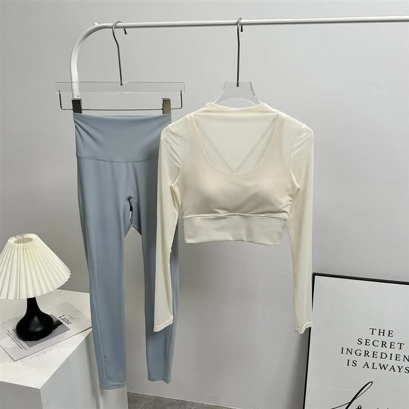 

Высококачественный женский комплект спортивной одежды с накладкой на грудь, плотная утягивающая одежда для пилатеса и йоги, высокая талия, подтяжка ягодиц, бег