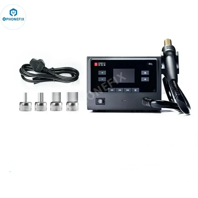 Qianli & YCS R1 1000W Intelligent  Soldering Station with Hot Air Gun 4 Nozzles for IPhone Electronic Components Repair Tool Kit