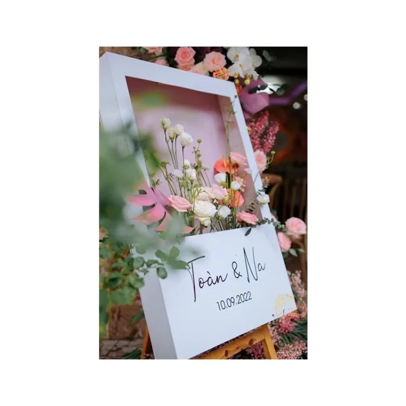 Wedding event acrylic sign decorative flower box