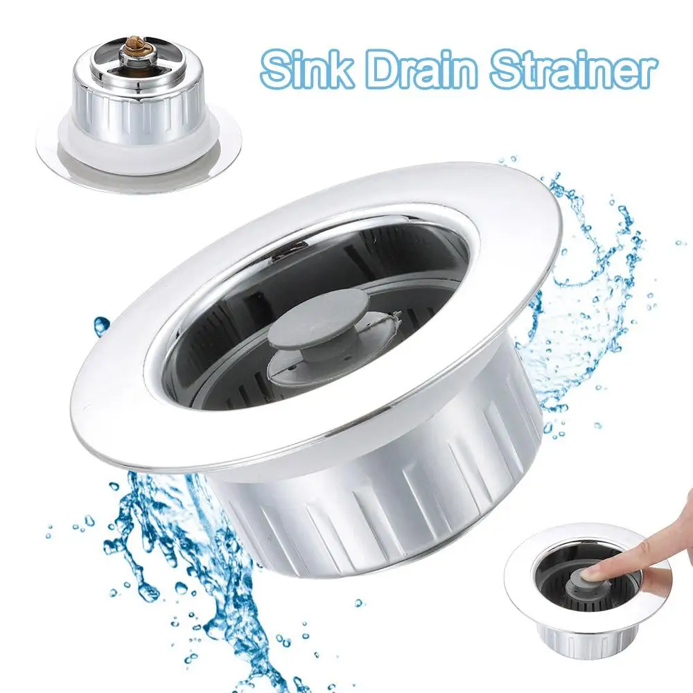 New 3 in 1 Sink Drain Strainer ABS Anti-Clog Kitchen Sink Plug Pop-up Universal Sink Food Catcher Basket
