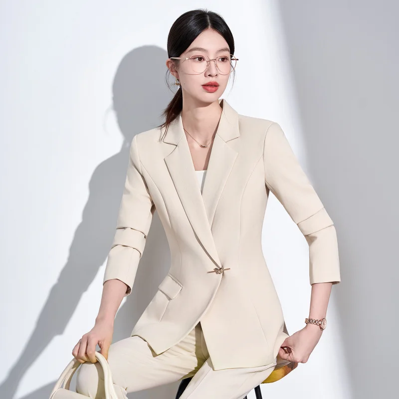 New Chinese-style women's suit2025New Spring and Autumn Professional Work Uniform for Foot Bath Technicians and Beauty Salon Sta