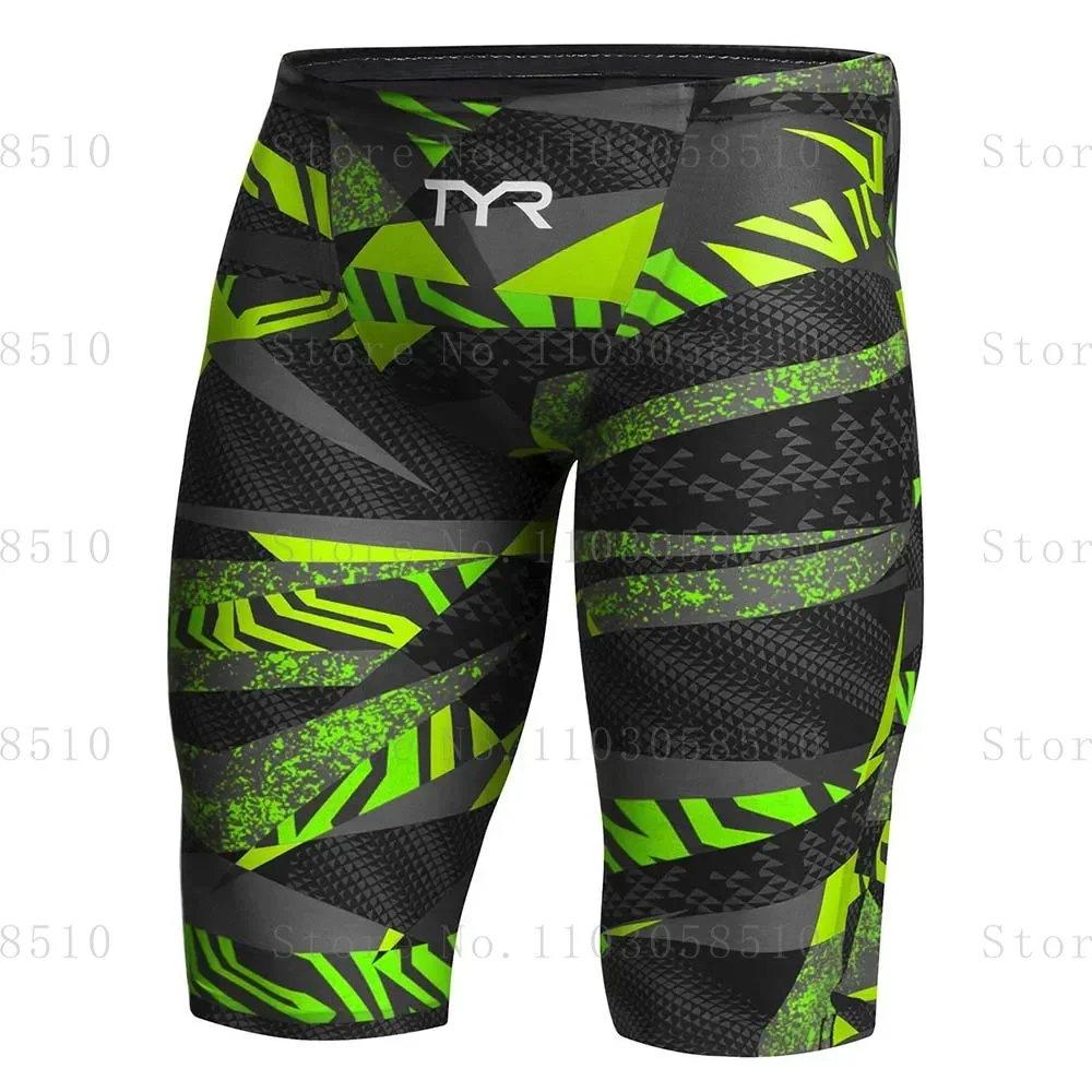 Men's Swim Jammer Swimsuit Summer Swim Shorts Trunks Beach Tights Swimming Pants Quick Dry Sports Running Surfing Diving Shorts