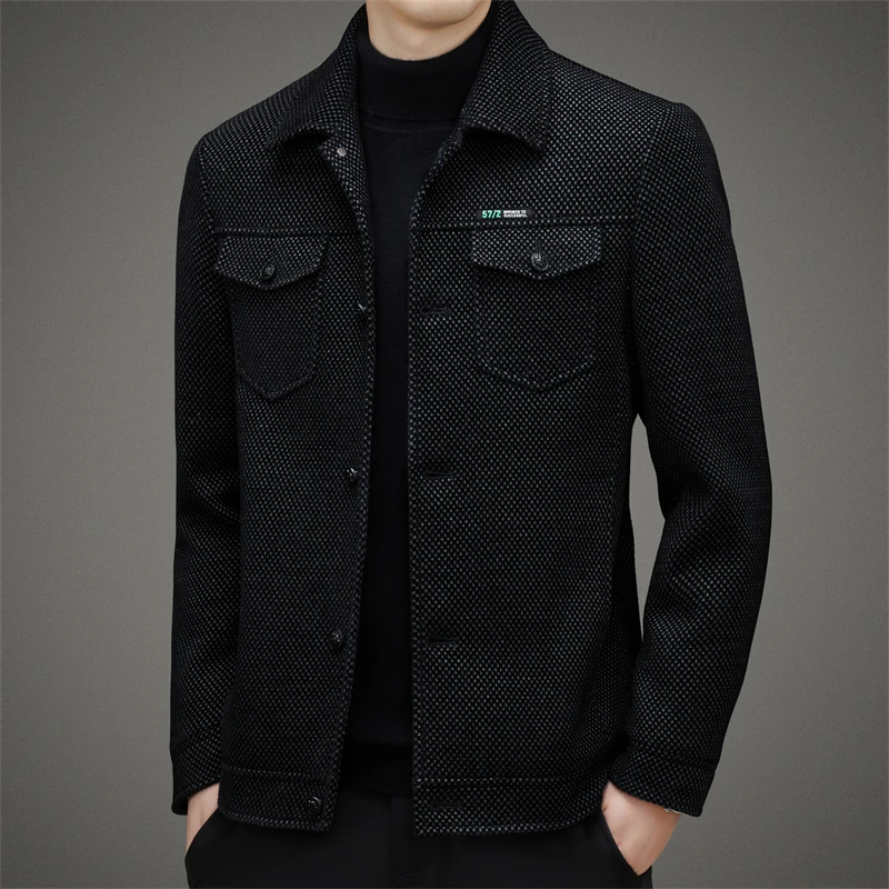 

Men's thickened casual jacket, spring and autumn jacket, 2026 new style for middle-aged dad, lapel, trendy and versatile top