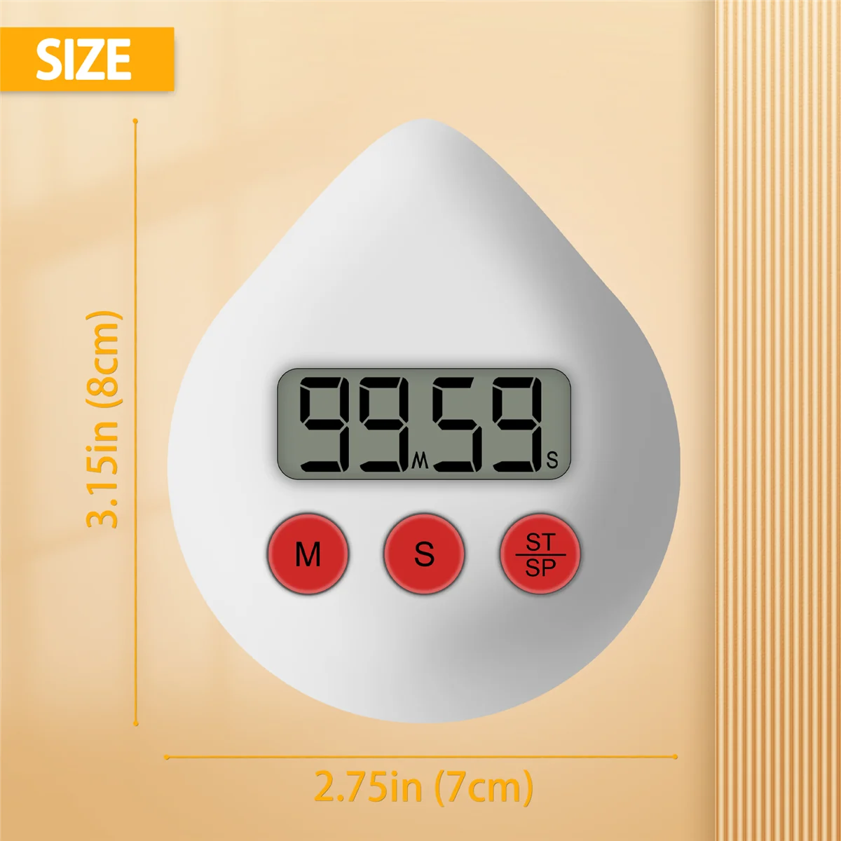 Digital Bathroom Clock Waterproof Shower Clock Timer Temperature Humidity Visual Countdown Timer Wall Clock White