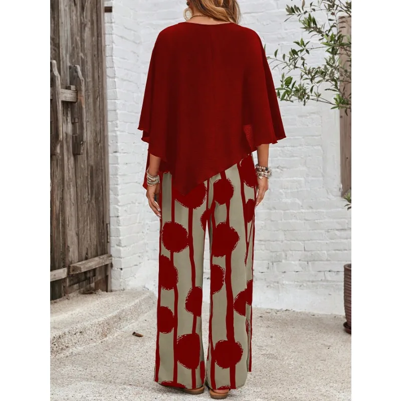 2025 ฤดูร้อน 3Dการพิมพ์หลวมสบายๆกางเกงขากว้างผู้หญิงElastic Highเอวแฟชั่นอเนกประสงค์Hipster Streetเดินทางกางเกง