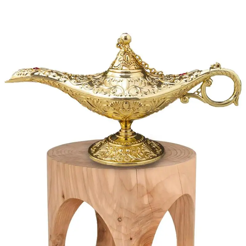 

Lantern Lamp Golden Genie Lamp Pot Alloy Table Decoration Gift And Present Decorative Gifts For Friends And Family
